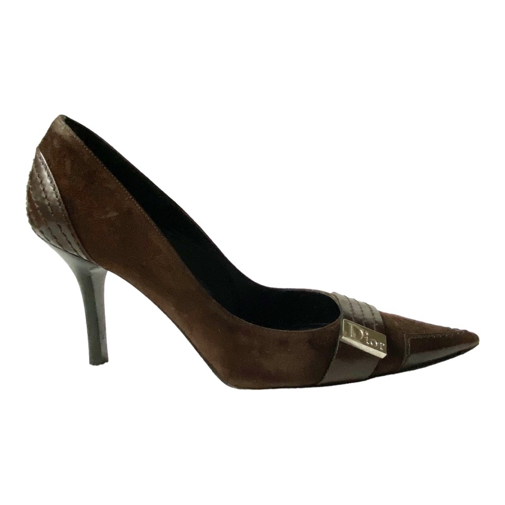 CHRISTIAN DIOR Suede Colorblock Pattern Pumps 3.5”